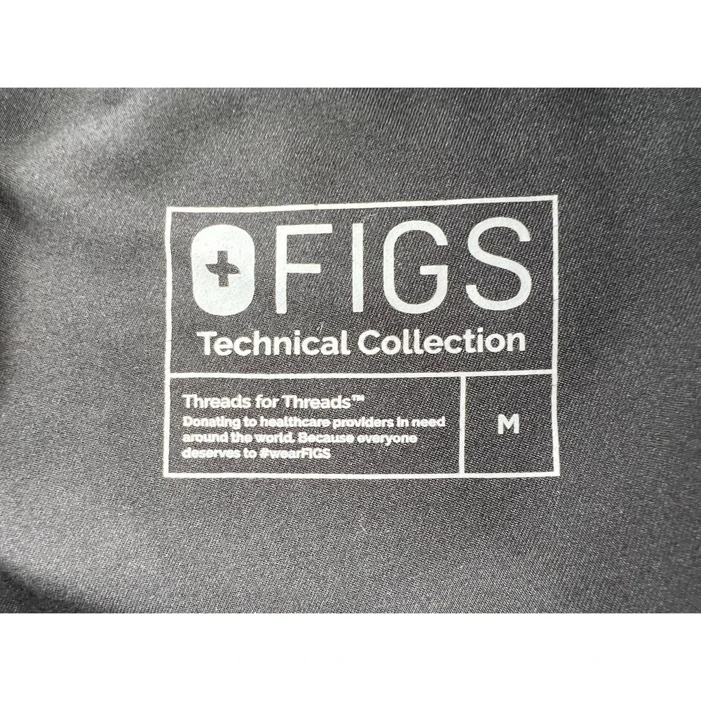 FIGS Kochi Scrub Pants Womens Medium Black Technical Collection Stretch